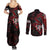 personalised-native-american-chief-skull-couples-matching-summer-maxi-dress-and-long-sleeve-button-shirts-rose-skull