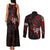 Personalised Native American Chief Skull Couples Matching Tank Maxi Dress and Long Sleeve Button Shirts Rose Skull - Wonder Print Shop