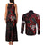 personalised-native-american-chief-skull-couples-matching-tank-maxi-dress-and-long-sleeve-button-shirts-rose-skull