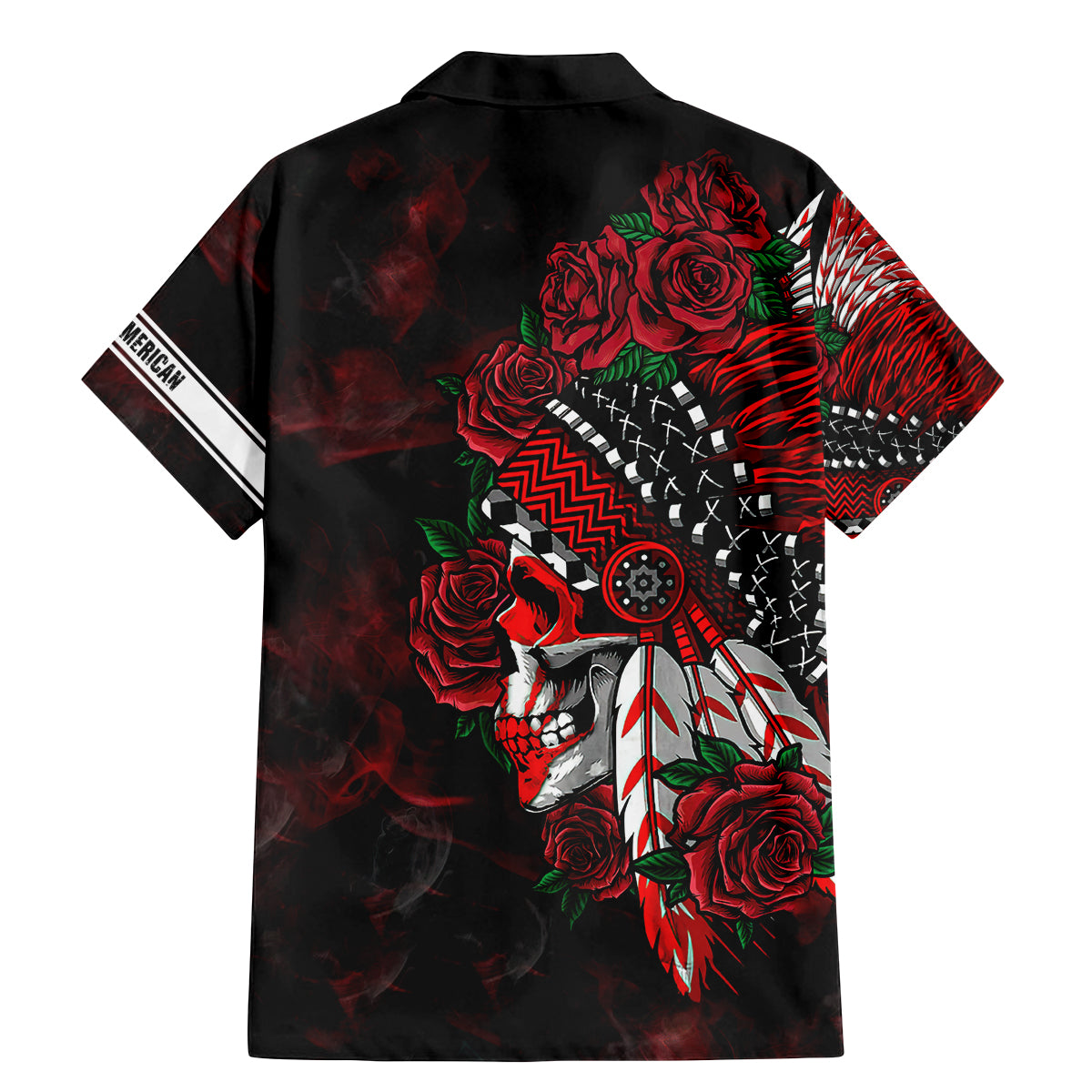 Personalised Native American Chief Skull Family Matching Mermaid Dress and Hawaiian Shirt Rose Skull - Wonder Print Shop
