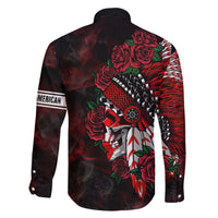 Personalised Native American Chief Skull Family Matching Off Shoulder Short Dress and Hawaiian Shirt Rose Skull - Wonder Print Shop