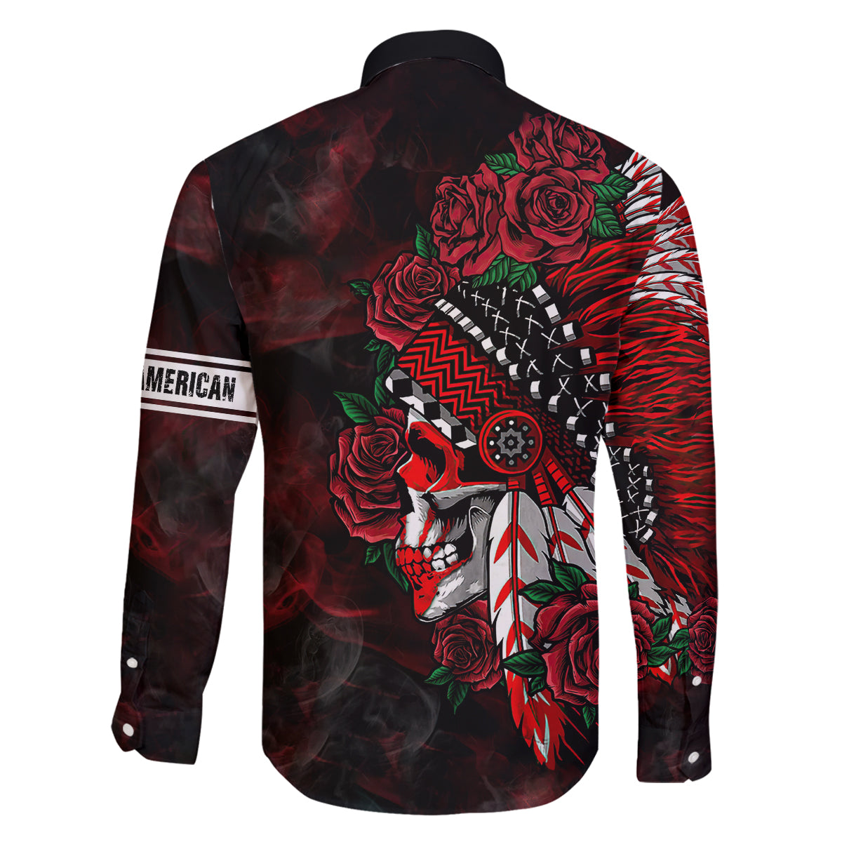 Personalised Native American Chief Skull Family Matching Tank Maxi Dress and Hawaiian Shirt Rose Skull - Wonder Print Shop