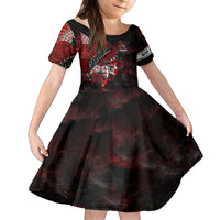 Personalised Native American Chief Skull Kid Short Sleeve Dress Rose Skull - Wonder Print Shop