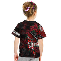 Personalised Native American Chief Skull Kid T Shirt Rose Skull - Wonder Print Shop