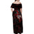 personalised-native-american-chief-skull-off-shoulder-maxi-dress-rose-skull