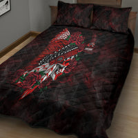 Personalised Native American Chief Skull Quilt Bed Set Rose Skull - Wonder Print Shop