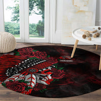 personalised-native-american-chief-skull-round-carpet-rose-skull