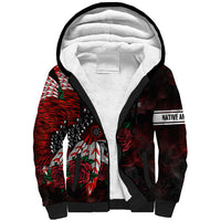 Personalised Native American Chief Skull Sherpa Hoodie Rose Skull - Wonder Print Shop