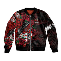 Personalised Native American Chief Skull Sleeve Zip Bomber Jacket Rose Skull - Wonder Print Shop