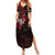 Personalised Native American Chief Skull Summer Maxi Dress Rose Skull - Wonder Print Shop