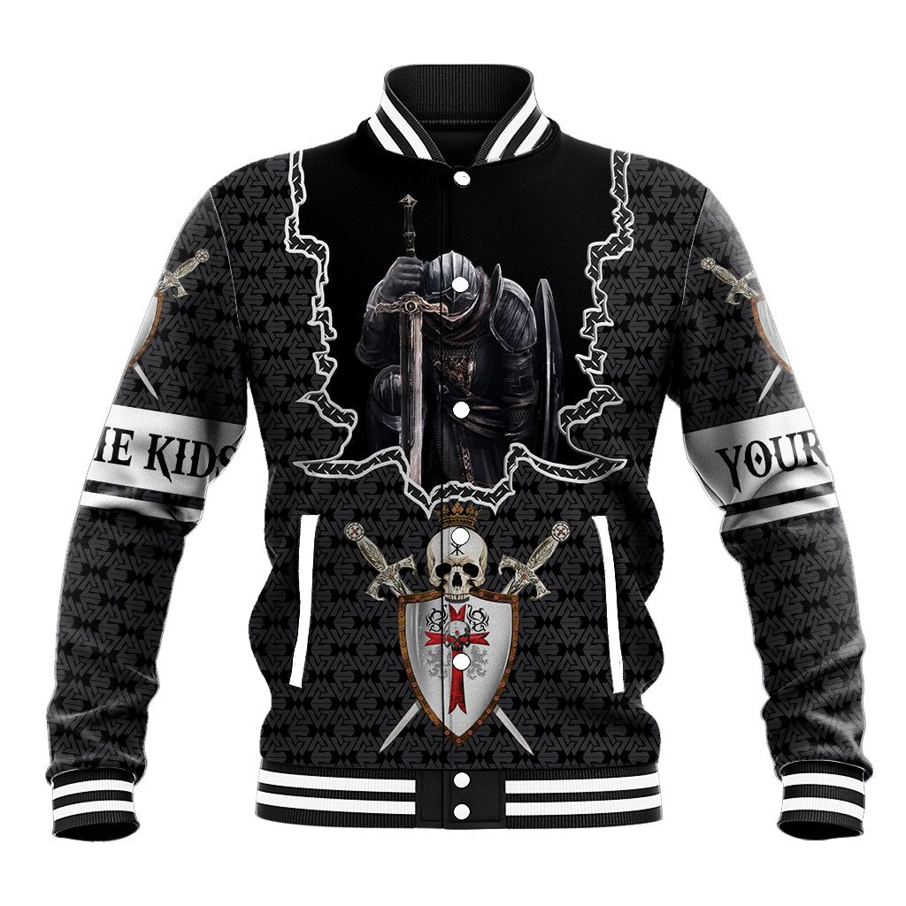Personalised Knights Templar Warrior Skull Baseball Jacket - Wonder Print Shop