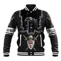 Personalised Knights Templar Warrior Skull Baseball Jacket - Wonder Print Shop