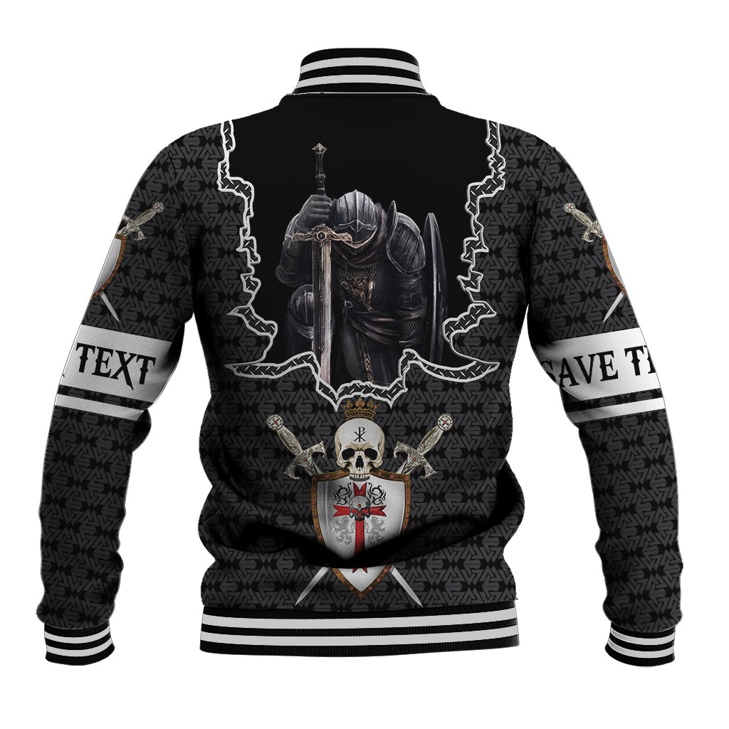 Personalised Knights Templar Warrior Skull Baseball Jacket - Wonder Print Shop