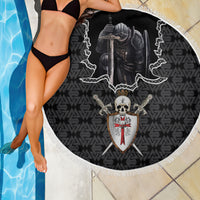 Personalised Knights Templar Warrior Skull Beach Blanket - Wonder Print Shop