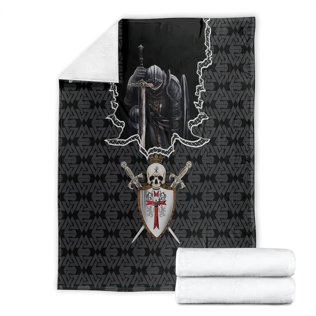 personalised-knights-templar-warrior-skull-blanket