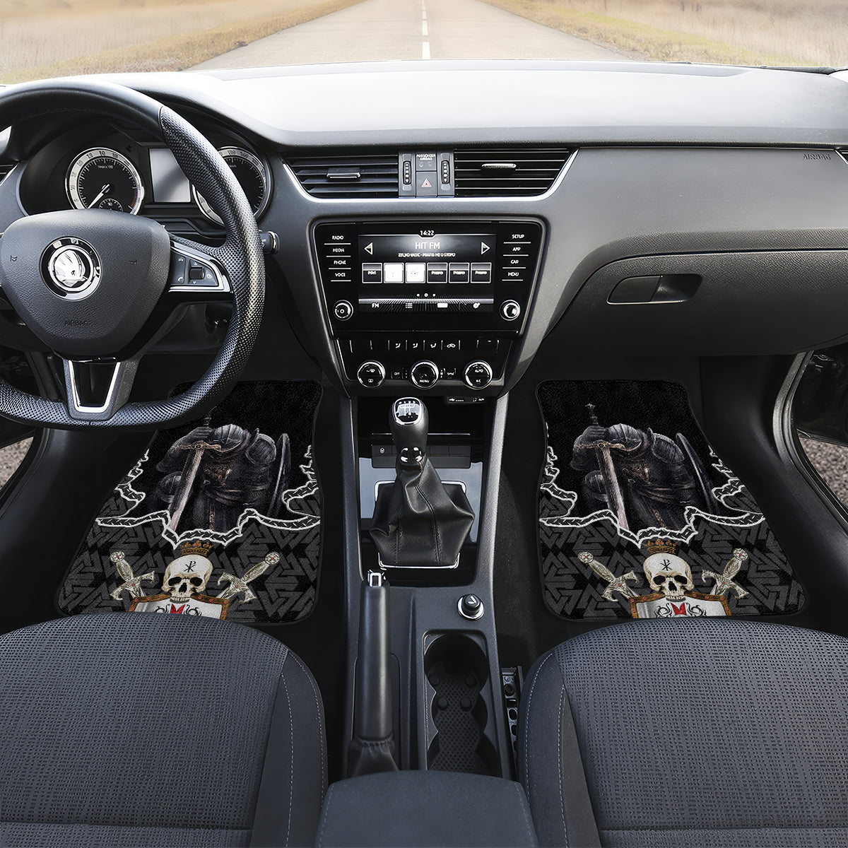 Personalised Knights Templar Warrior Skull Car Mats - Wonder Print Shop