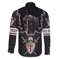 Personalised Knights Templar Warrior Skull Family Matching Long Sleeve Bodycon Dress and Hawaiian Shirt - Wonder Print Shop