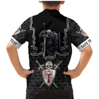 Personalised Knights Templar Warrior Skull Family Matching Mermaid Dress and Hawaiian Shirt - Wonder Print Shop