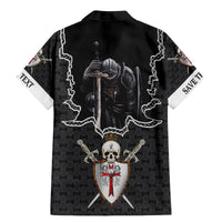 Personalised Knights Templar Warrior Skull Family Matching Mermaid Dress and Hawaiian Shirt - Wonder Print Shop