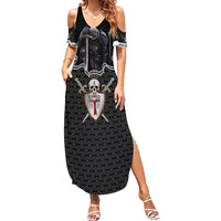 Personalised Knights Templar Warrior Skull Family Matching Summer Maxi Dress and Hawaiian Shirt - Wonder Print Shop