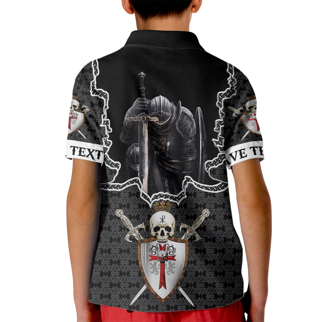 Personalised Knights Templar Warrior Skull Kid Polo Shirt - Wonder Print Shop