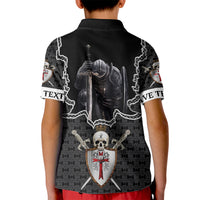 Personalised Knights Templar Warrior Skull Kid Polo Shirt - Wonder Print Shop