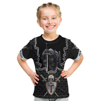 Personalised Knights Templar Warrior Skull Kid T Shirt - Wonder Print Shop