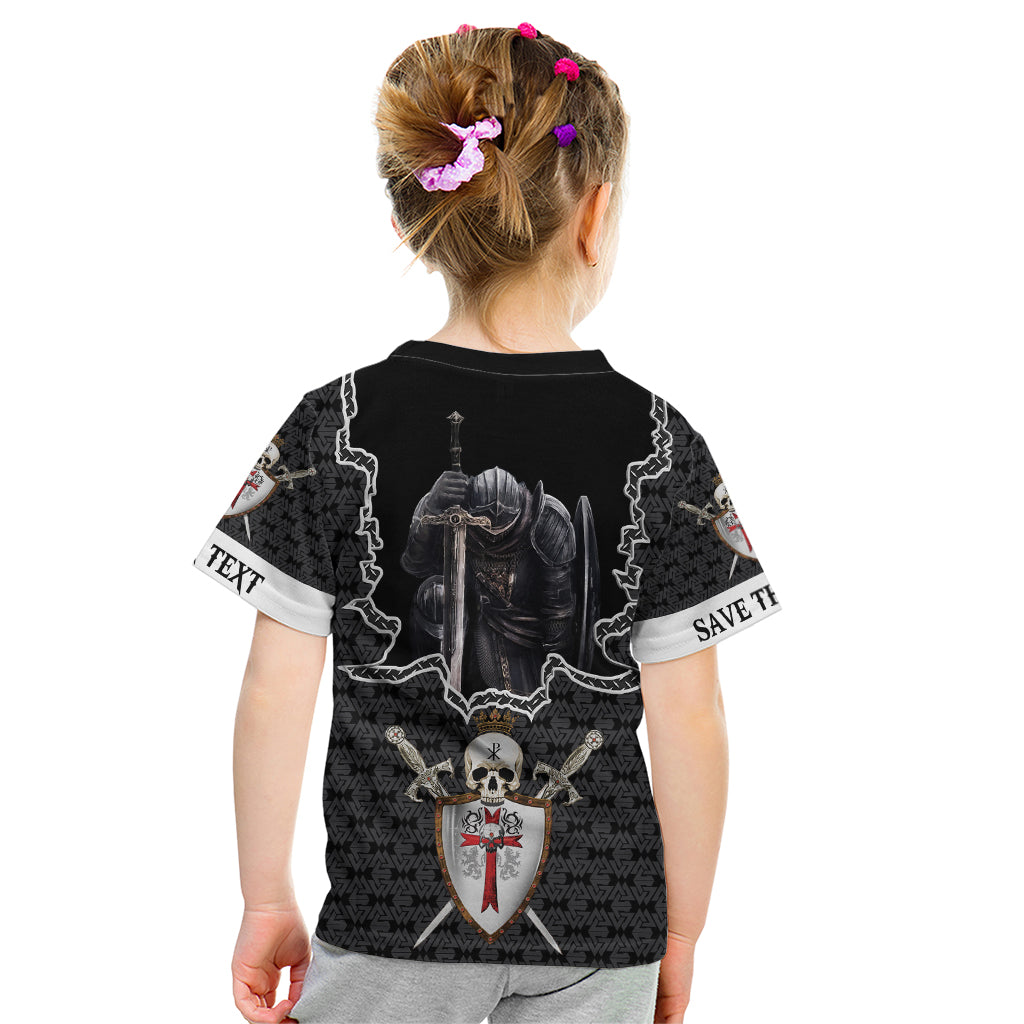 Personalised Knights Templar Warrior Skull Kid T Shirt - Wonder Print Shop
