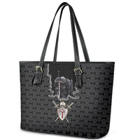 Personalised Knights Templar Warrior Skull Leather Tote Bag - Wonder Print Shop