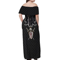 Personalised Knights Templar Warrior Skull Off Shoulder Maxi Dress - Wonder Print Shop