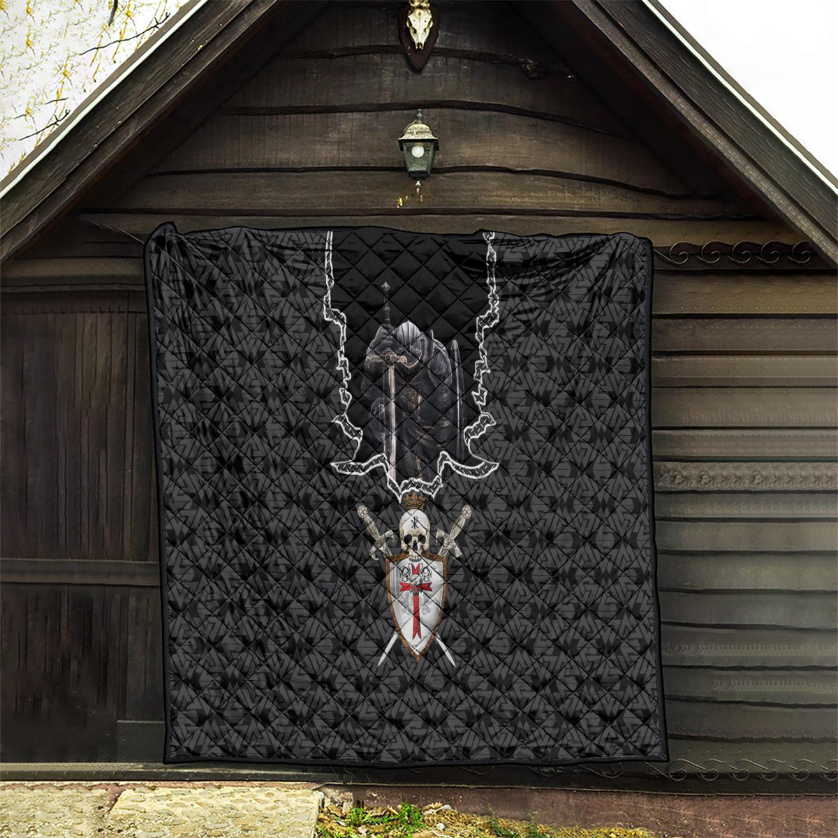 Personalised Knights Templar Warrior Skull Quilt - Wonder Print Shop