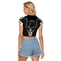 Personalised Knights Templar Warrior Skull Raglan Cropped T Shirt - Wonder Print Shop