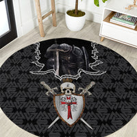 personalised-knights-templar-warrior-skull-round-carpet