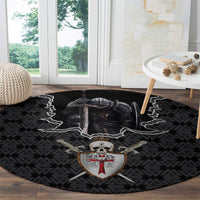 personalised-knights-templar-warrior-skull-round-carpet