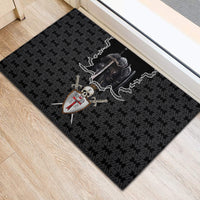 Personalised Knights Templar Warrior Skull Rubber Doormat - Wonder Print Shop