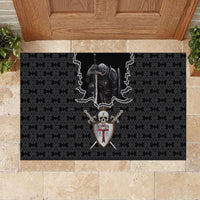 Personalised Knights Templar Warrior Skull Rubber Doormat - Wonder Print Shop