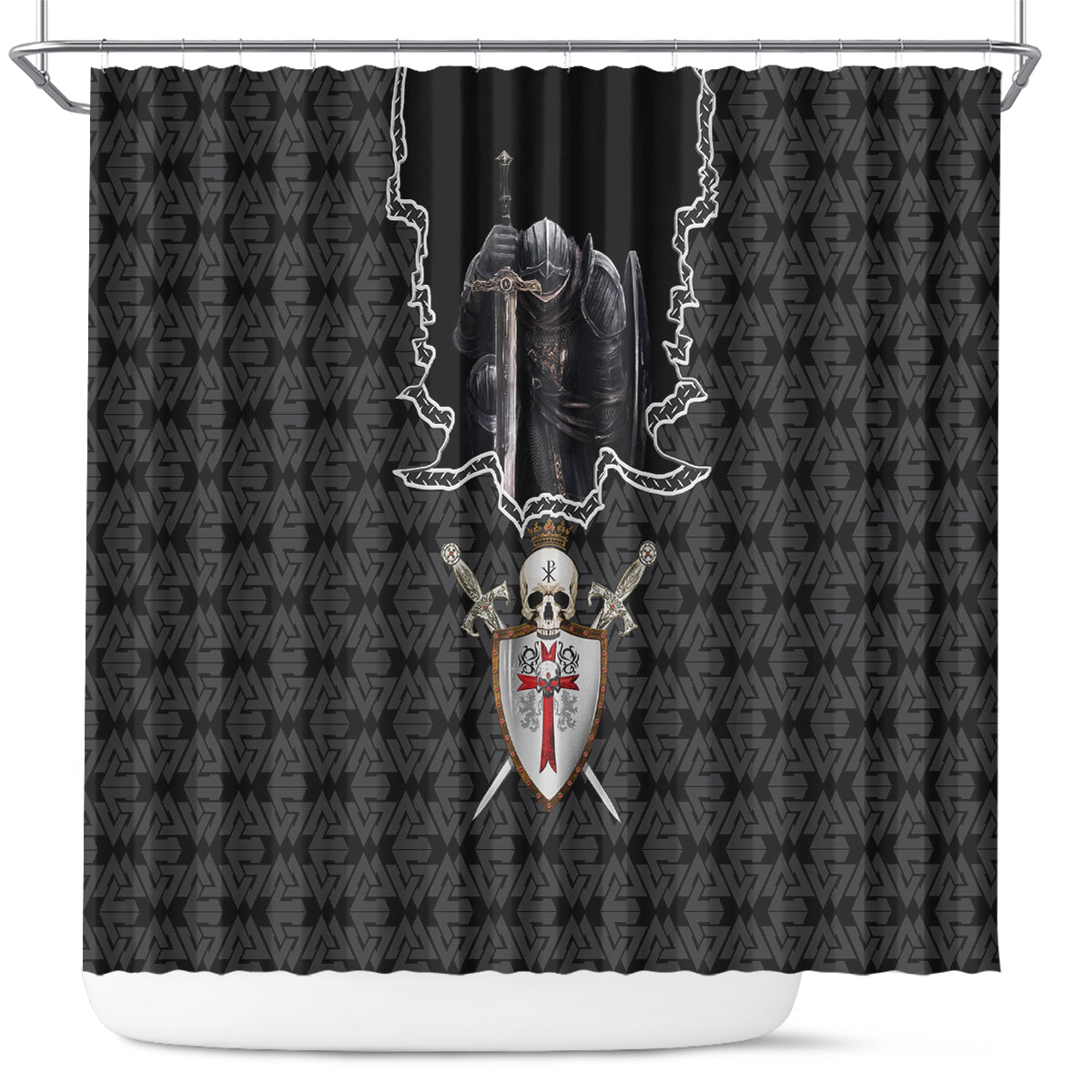 personalised-knights-templar-warrior-skull-shower-curtain