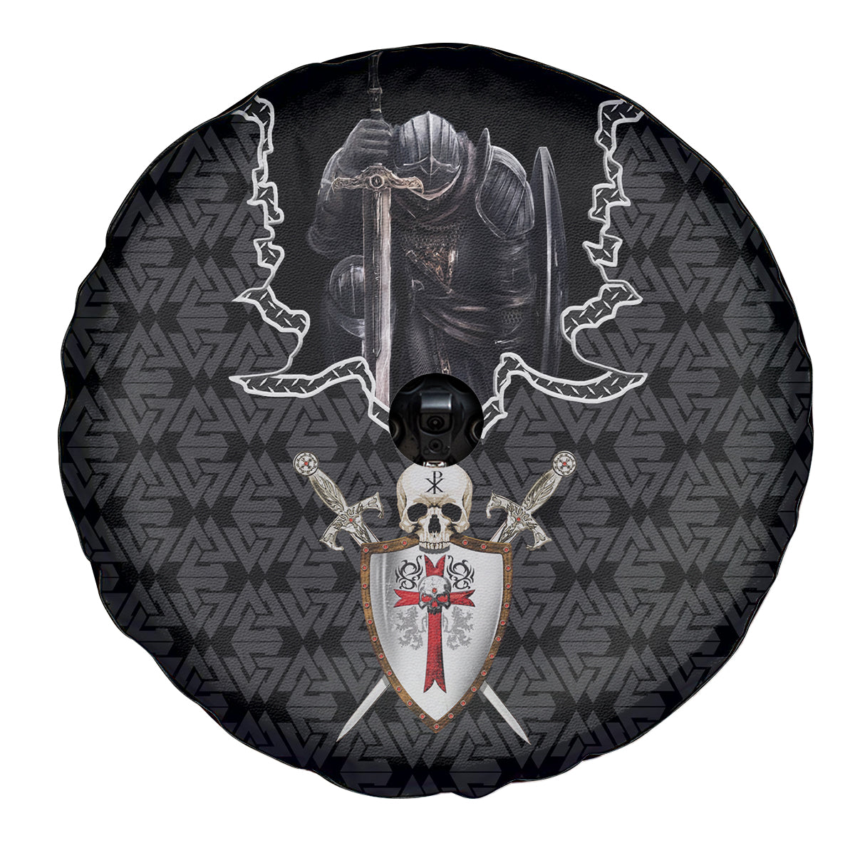 Personalised Knights Templar Warrior Skull Spare Tire Cover - Wonder Print Shop