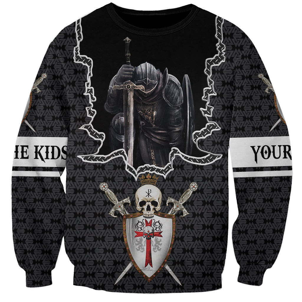 Personalised Knights Templar Warrior Skull Sweatshirt - Wonder Print Shop