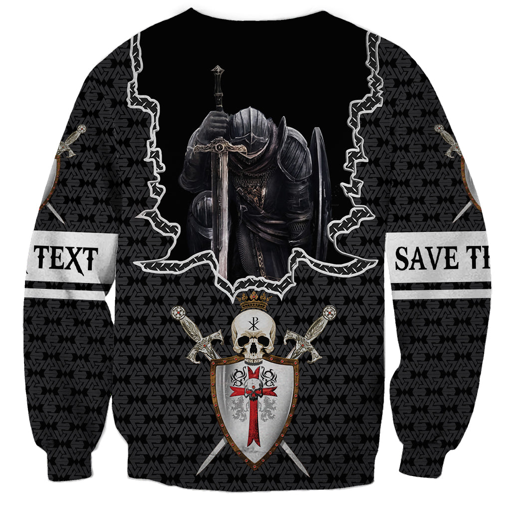 Personalised Knights Templar Warrior Skull Sweatshirt - Wonder Print Shop