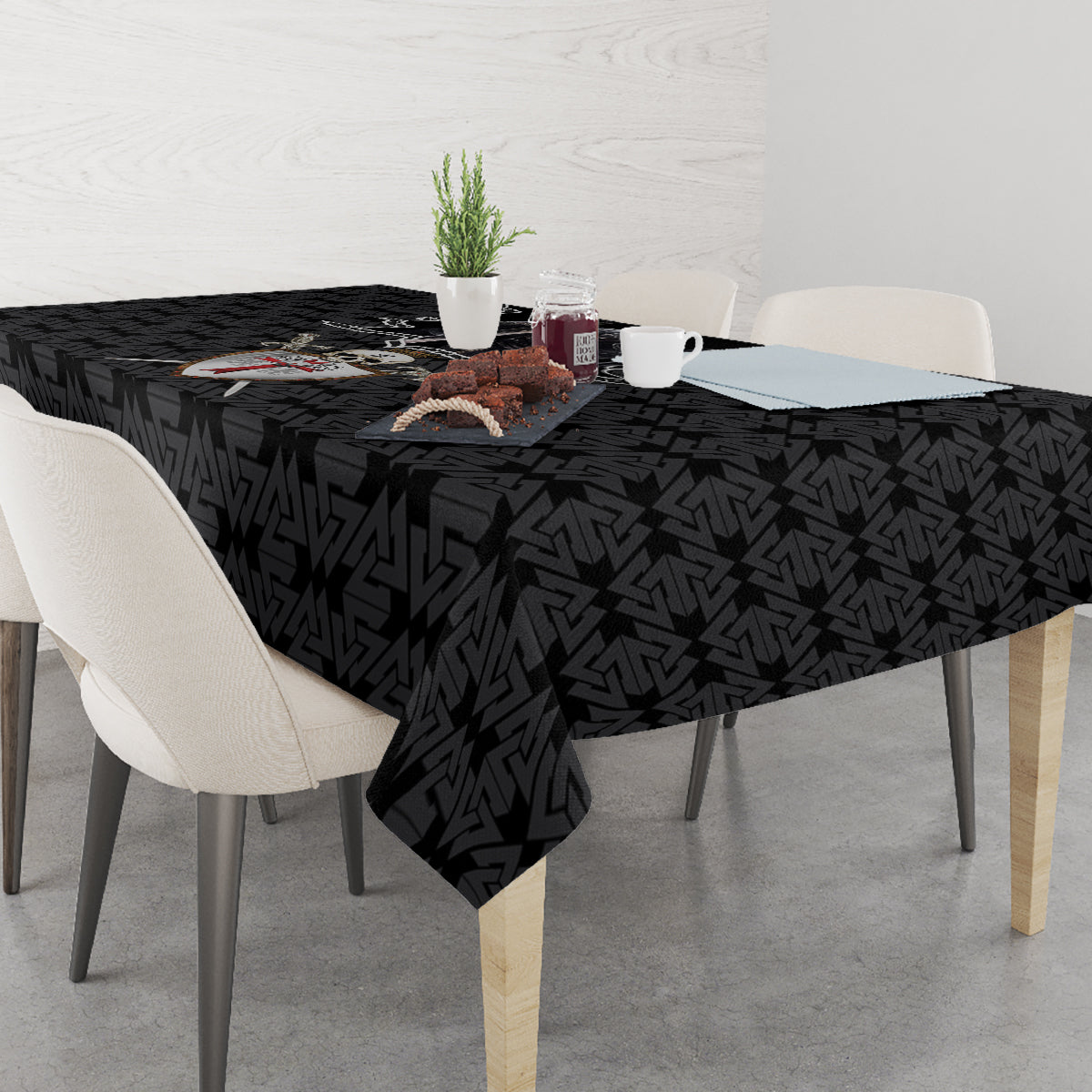 Personalised Knights Templar Warrior Skull Tablecloth - Wonder Print Shop