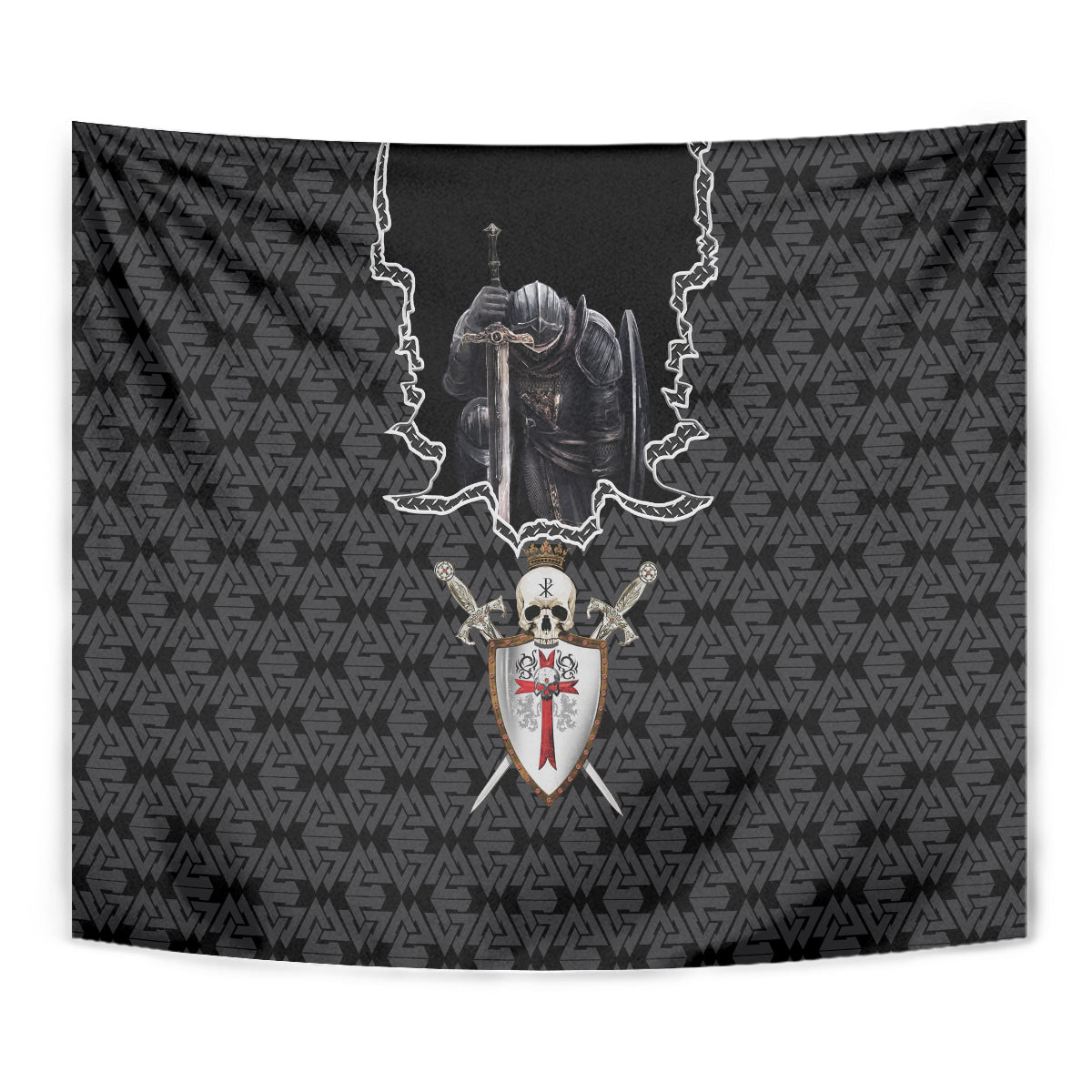 Personalised Knights Templar Warrior Skull Tapestry - Wonder Print Shop