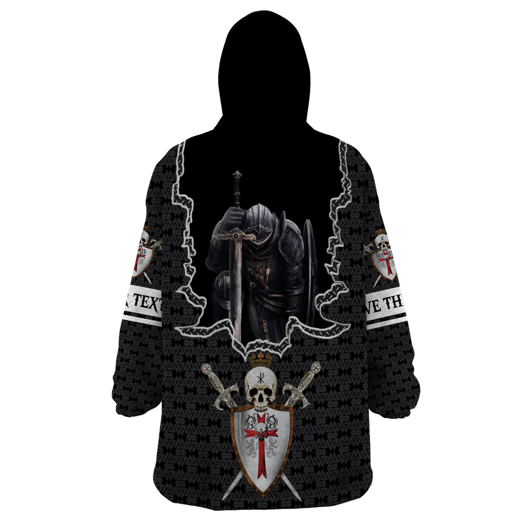 Personalised Knights Templar Warrior Skull Wearable Blanket Hoodie - Wonder Print Shop