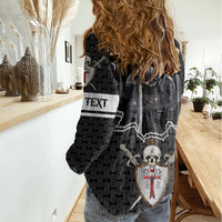 Personalised Knights Templar Warrior Skull Women Casual Shirt - Wonder Print Shop
