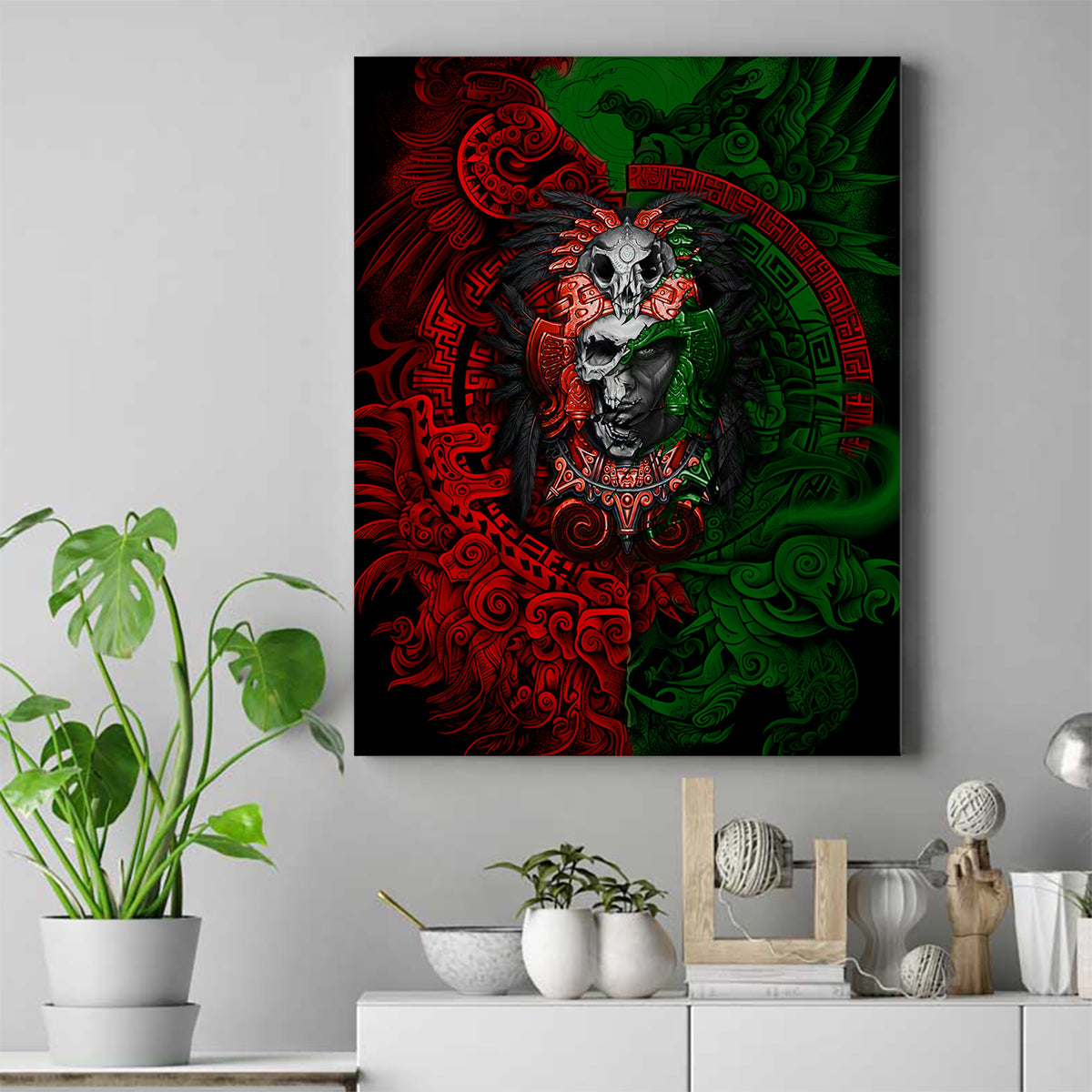 Skulls Aztec Warriors Canvas Wall Art - Wonder Print Shop
