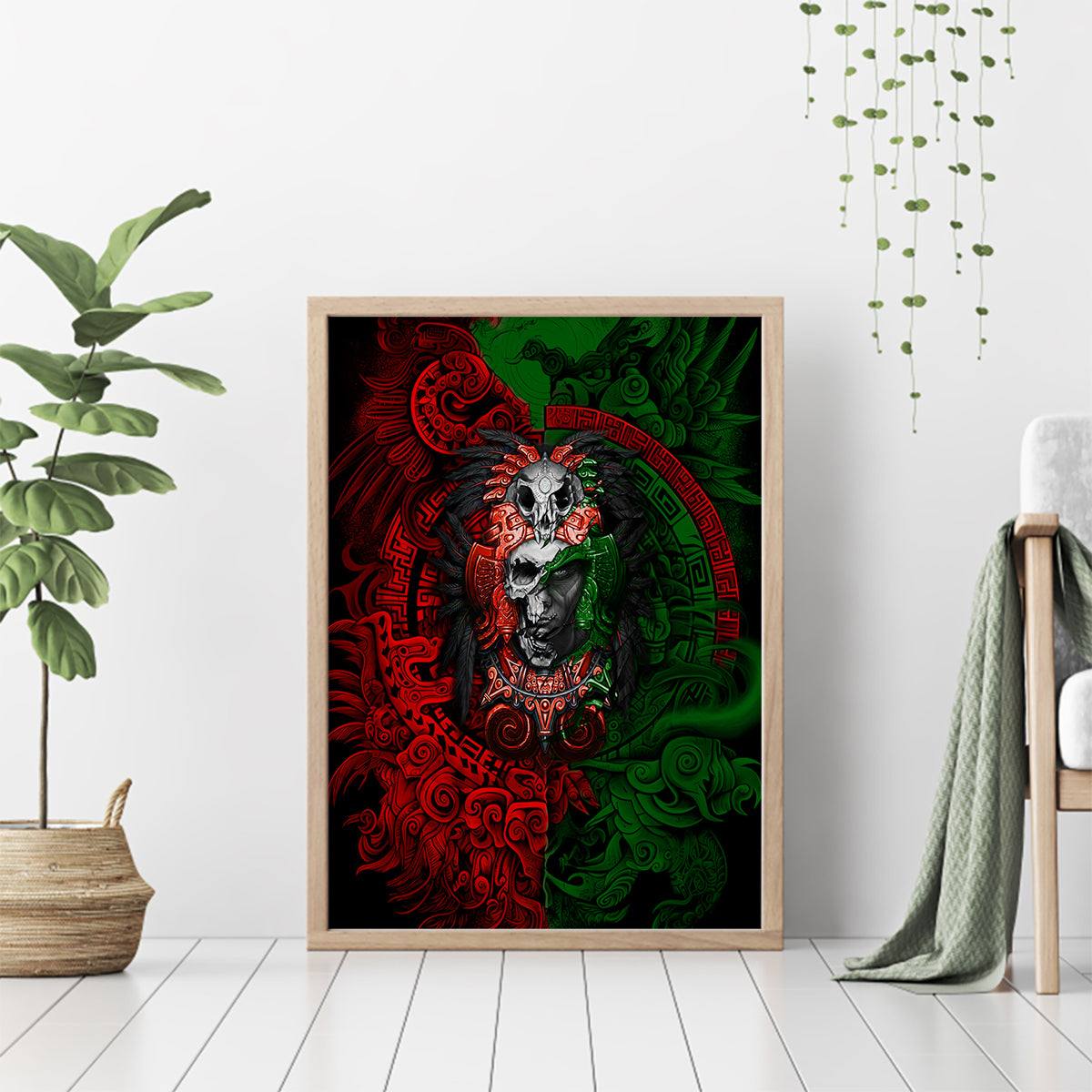 Skulls Aztec Warriors Canvas Wall Art - Wonder Print Shop