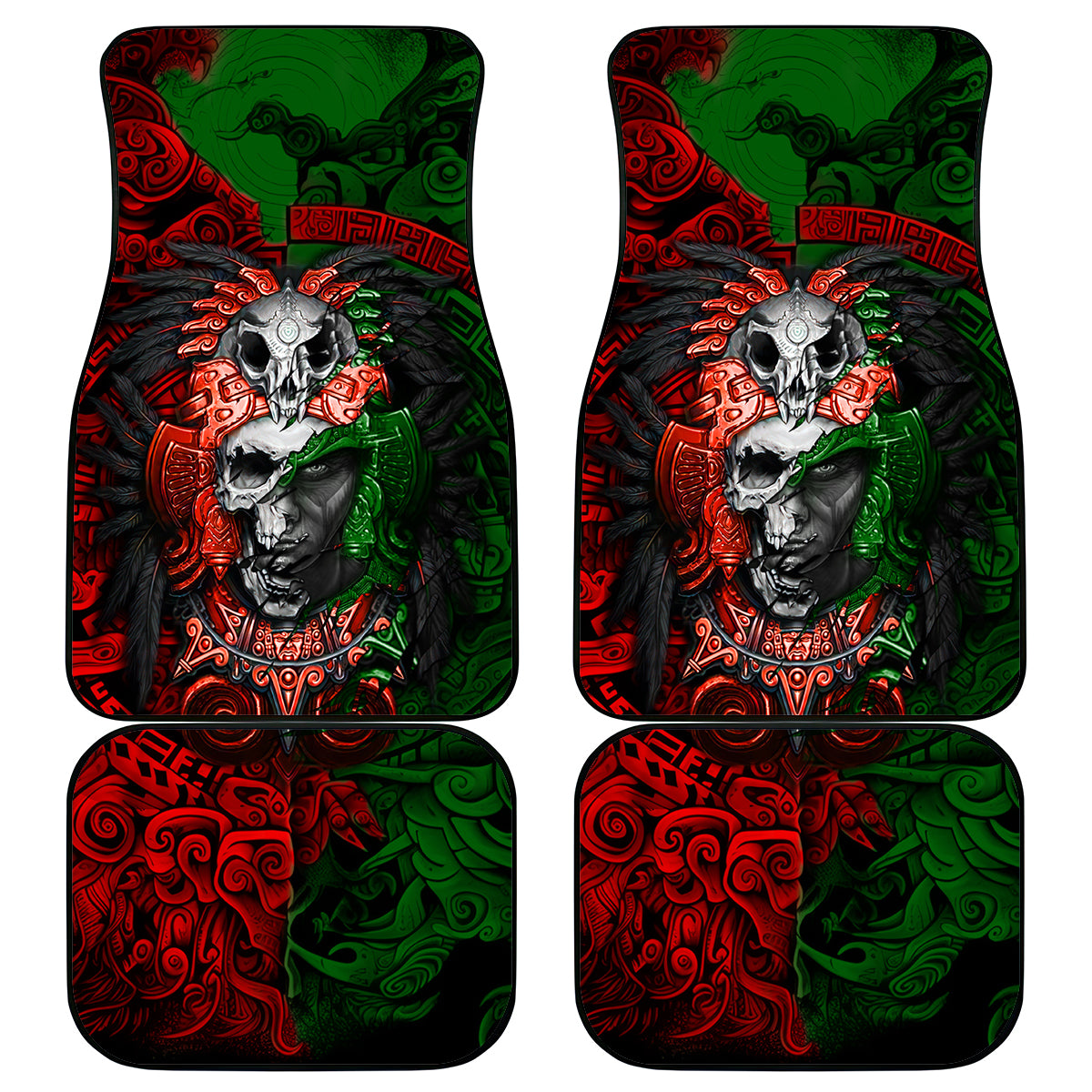 Skulls Aztec Warriors Car Mats - Wonder Print Shop