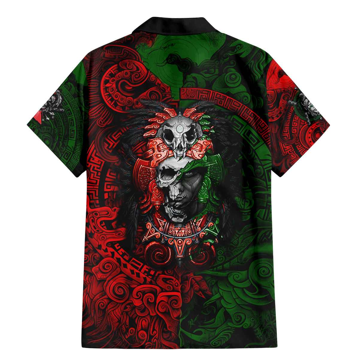 Skulls Aztec Warriors Family Matching Mermaid Dress and Hawaiian Shirt - Wonder Print Shop
