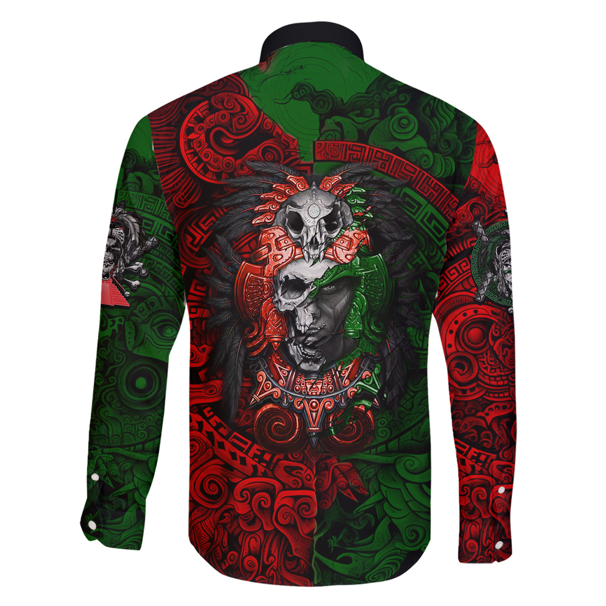 Skulls Aztec Warriors Family Matching Summer Maxi Dress and Hawaiian Shirt - Wonder Print Shop