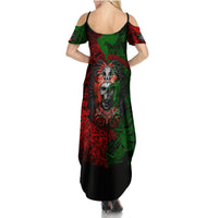 Skulls Aztec Warriors Family Matching Summer Maxi Dress and Hawaiian Shirt - Wonder Print Shop